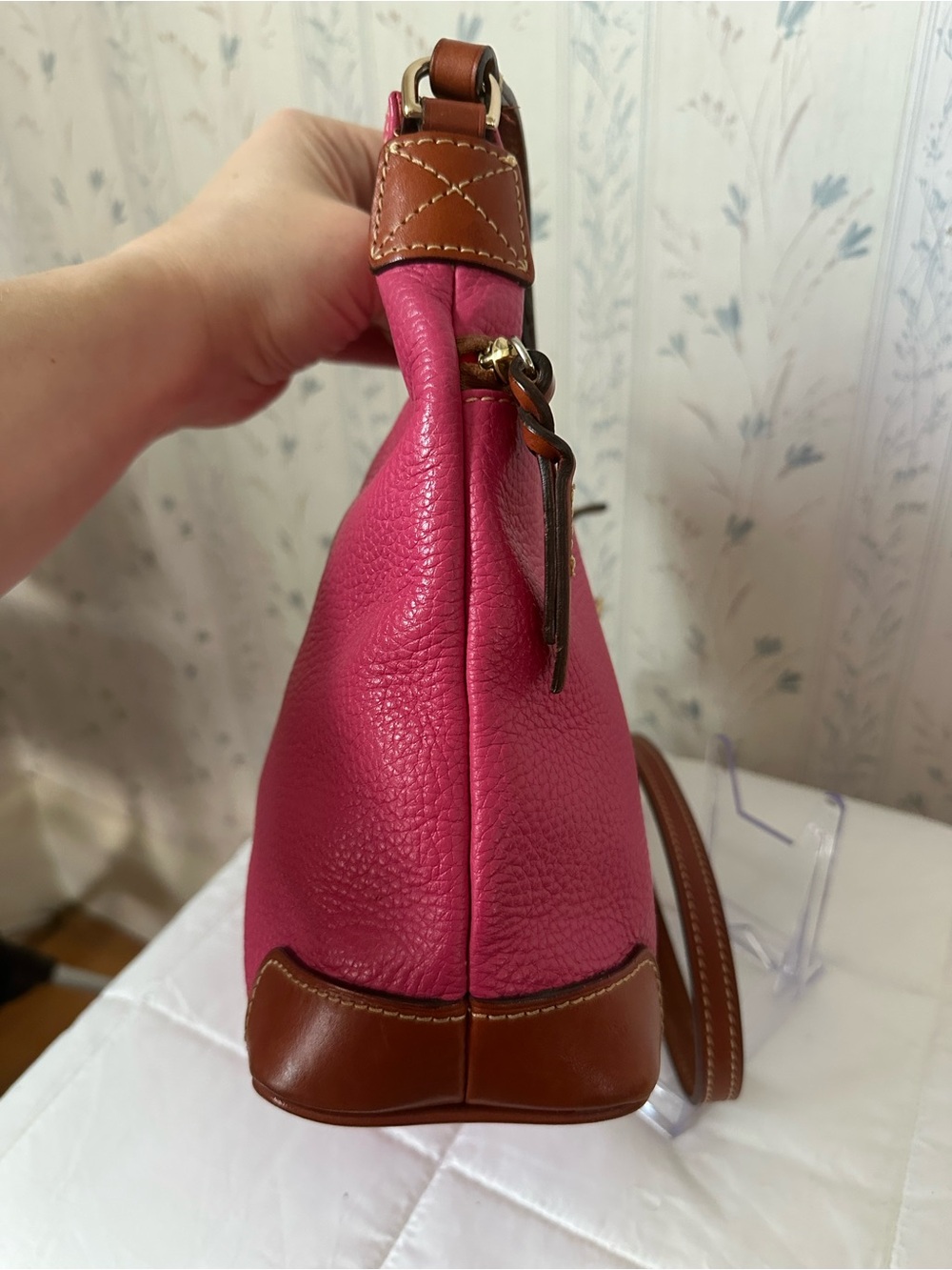 Dooney & Bourke Hot Pink Leather Crossbody - Picture 5 of 16